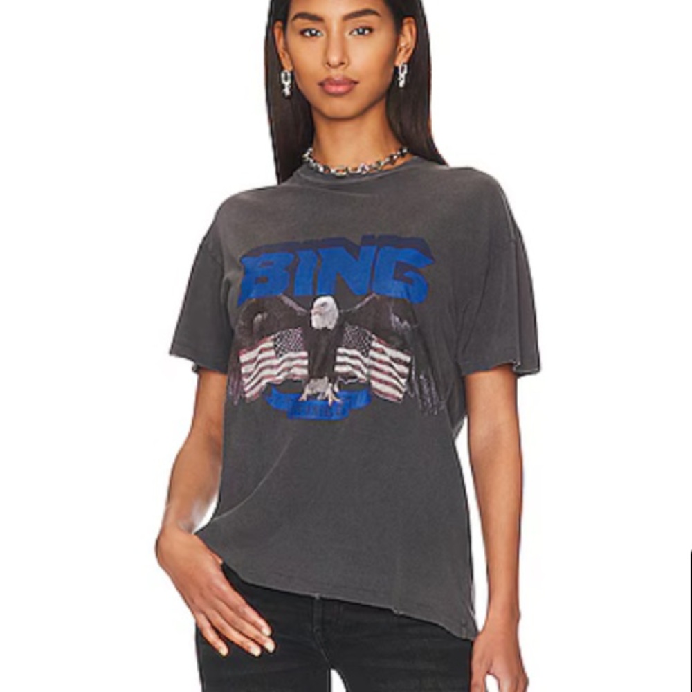 Anine Bing Vintage Bing Tee Washed Black